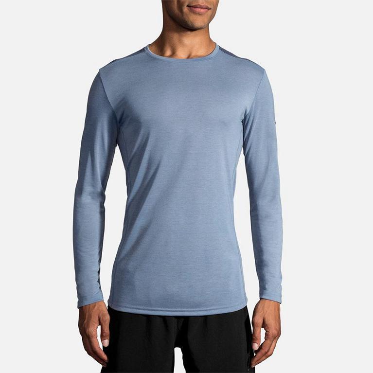 Brooks Men's Distance Long Sleeve Running Shirt - Blue (ZAGB04963)